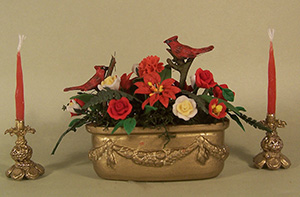 Christmas Roses and Candlesticks - Click Image to Close